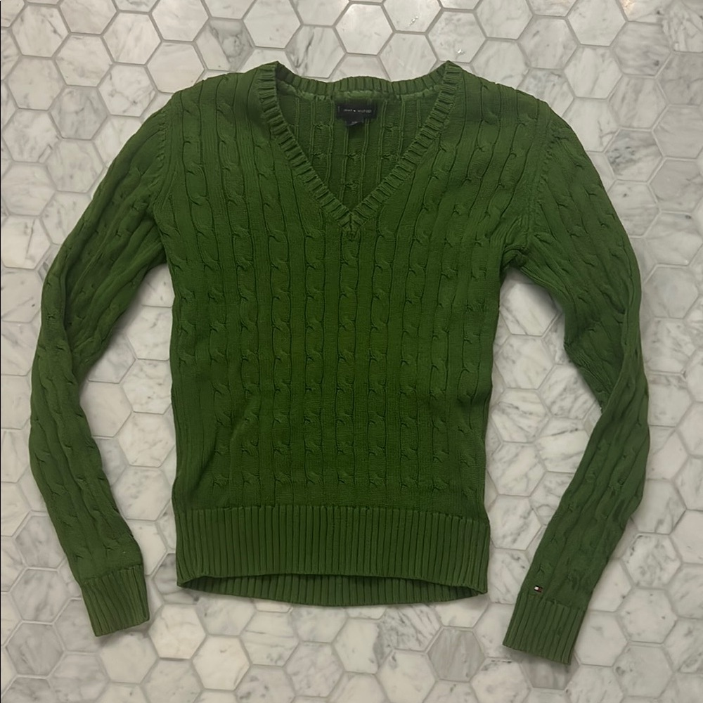 Tommy Hilfiger Green Knit Sweater